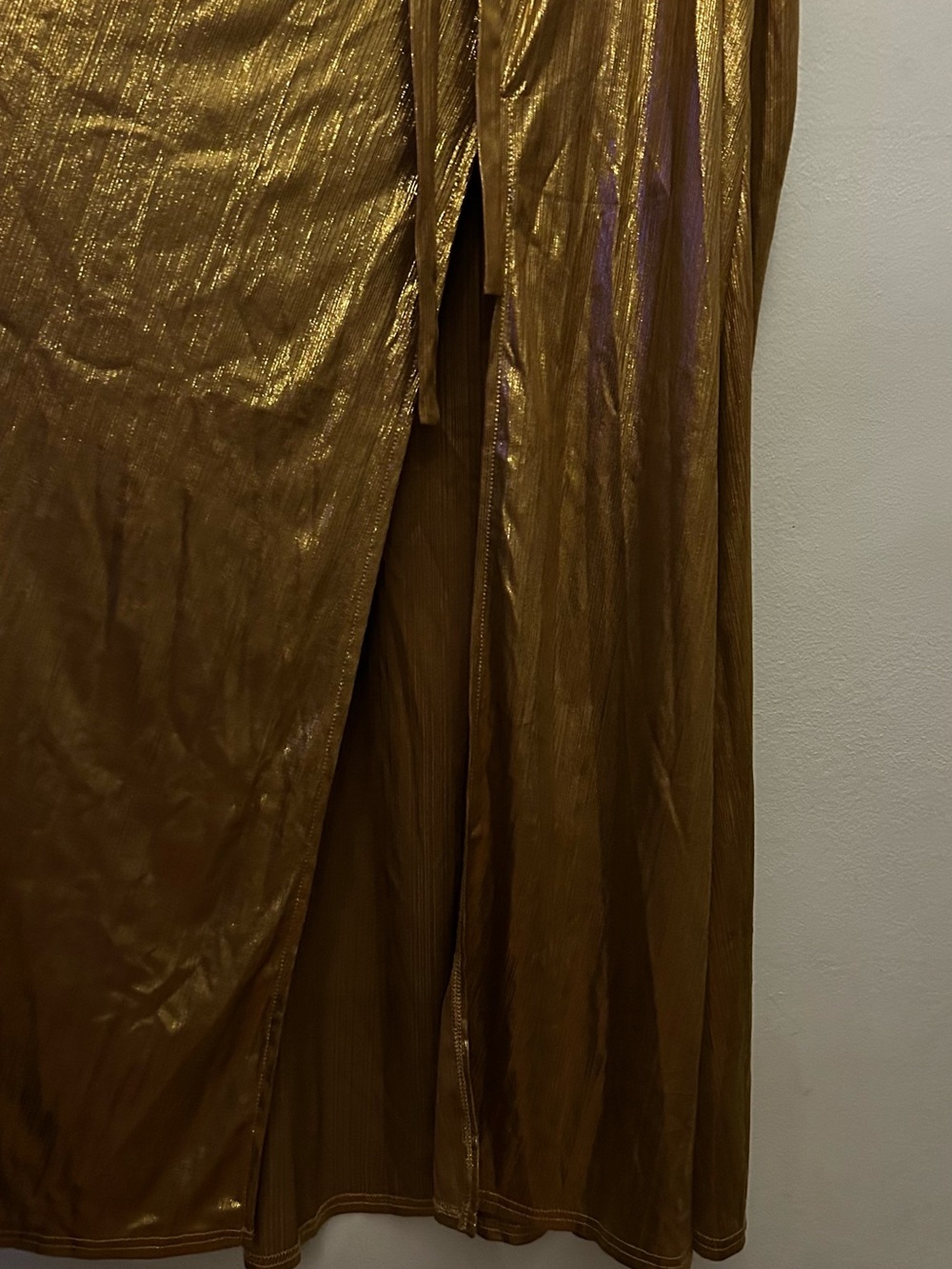 12th Tribe Metallic Gold Maxi Skirt - Picture 5 of 8